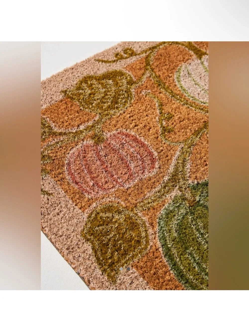 Anthropologie Bruna Autumn Pumpkin Printed Coir Doormat - Multicolor (18”x30”)
